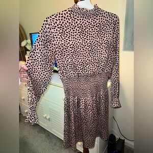 She + Sky Black and Brown Long Sleeve Dress